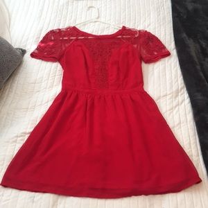 Red Lace Mini Dress